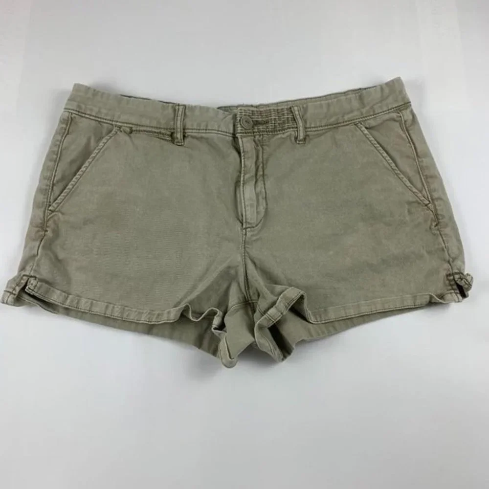 Anthropologie Shorts Chino Khaki Distressed Wash 32